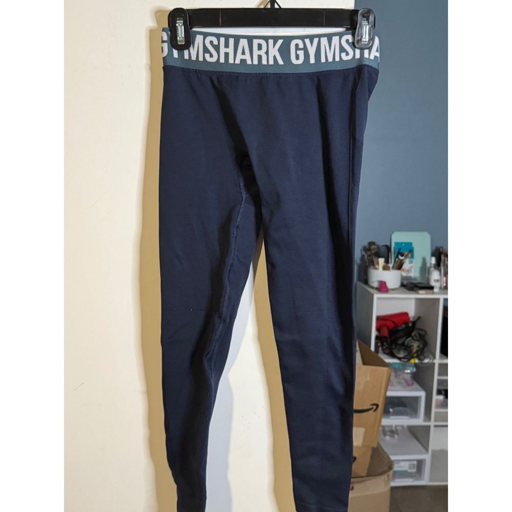 Gymshark Flex High Waisted Seamless Leggings Navy Teal GLLG4268 Womens Small